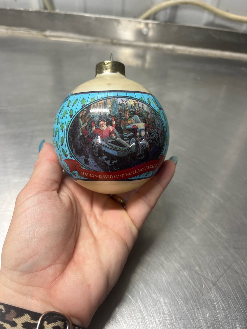 Harley-Davidson Cream and Blue Holiday Parade Ornament